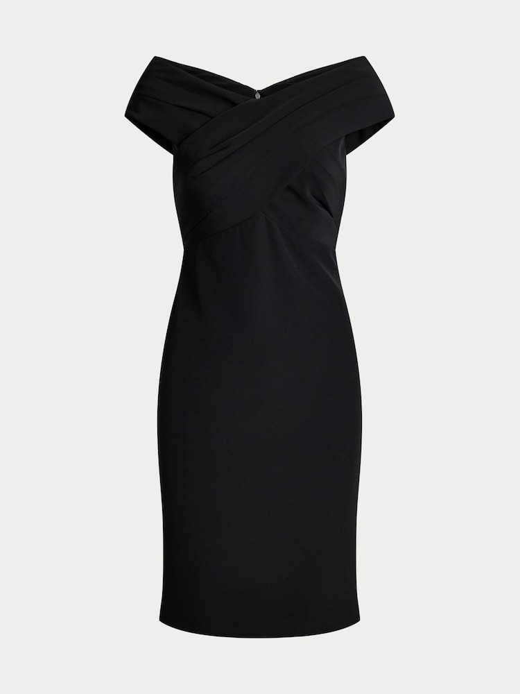 Lauren Ralph Lauren Crepe Off-The-Shoulder Cocktail 100% Cotton Dress - Image 9 of 9