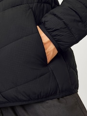 JACK & JONES Black Packable Quilted Hooded Jacket - Image 4 of 7