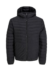 JACK & JONES Black Packable Quilted Hooded Jacket - Image 6 of 7