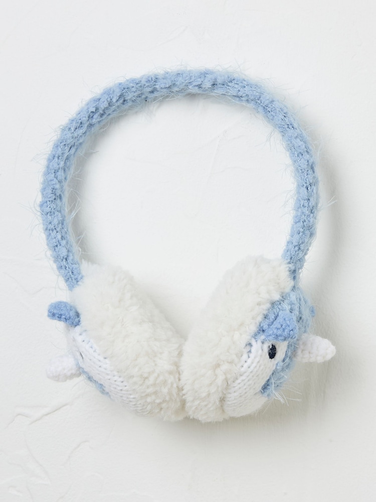 FatFace Blue Unicorn Earmuffs - Image 1 of 2