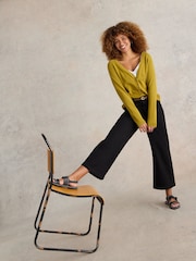 White Stuff Black Tia Wide Leg Crop Jeans - Image 3 of 6