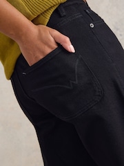 White Stuff Black Tia Wide Leg Crop Jeans - Image 4 of 6