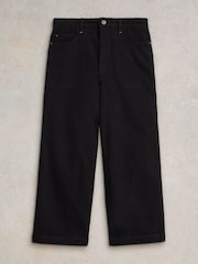 White Stuff Black Tia Wide Leg Crop Jeans - Image 5 of 6