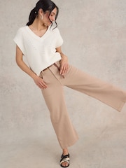 White Stuff Natural Tia Wide Leg Crop Jeans - Image 3 of 7