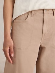 White Stuff Natural Tia Wide Leg Crop Jeans - Image 4 of 7