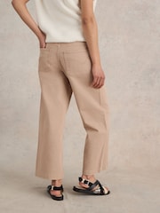 White Stuff Natural Tia Wide Leg Crop Jeans - Image 5 of 7