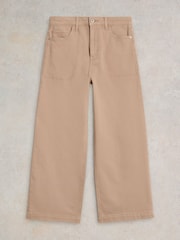 White Stuff Natural Tia Wide Leg Crop Jeans - Image 6 of 7
