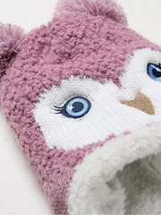 FatFace Purple Owl Hat - Image 2 of 2