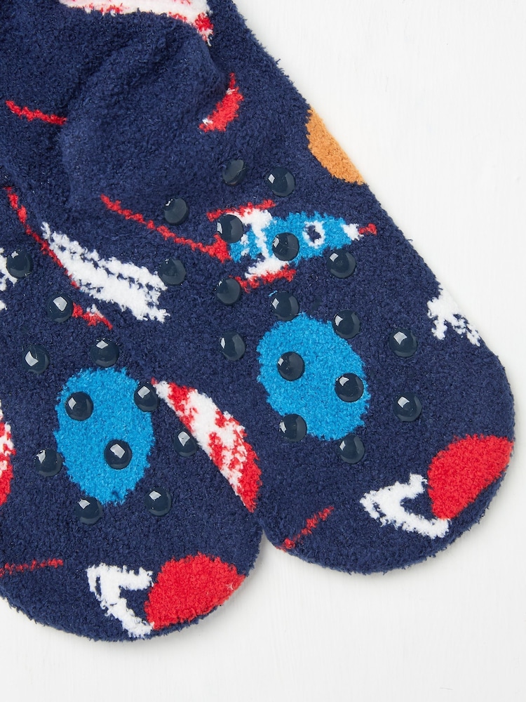 FatFace Navy Space Fluffy Socks - Image 2 of 2
