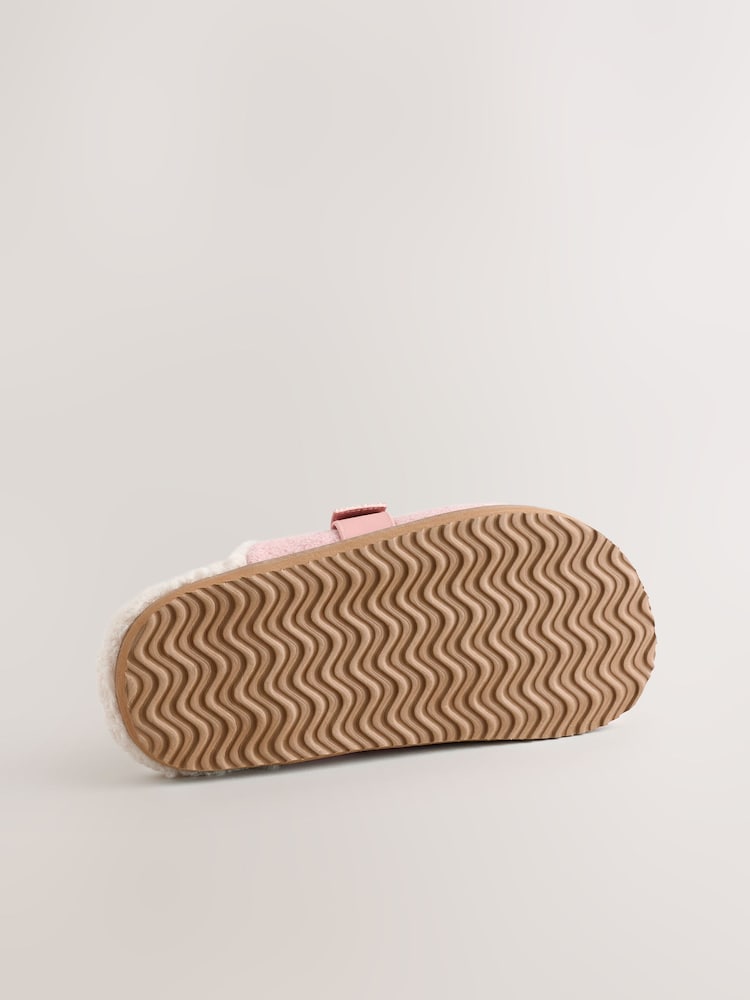 Pink Borg Buckle Mule Slippers - Image 6 of 8