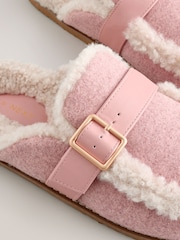 Pink Borg Buckle Mule Slippers - Image 7 of 8
