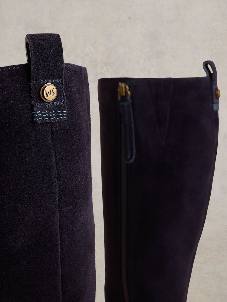 White Stuff Blue Willow Suede Knee High Boots - Image 4 of 4
