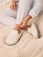 Oatmeal Borg Buckle Mule Slippers - Image 1 of 8