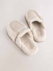 Oatmeal Borg Buckle Mule Slippers - Image 8 of 8