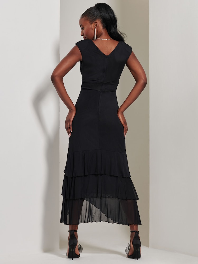 Jolie Moi Maxikleid mit Wickeloberteil, Rüschen und Netzstoff - Bild 2 von 6 Jolie Moi Maxikleid mit Wickeloberteil, Rüschen und Netzstoff - Bild 2 von 6