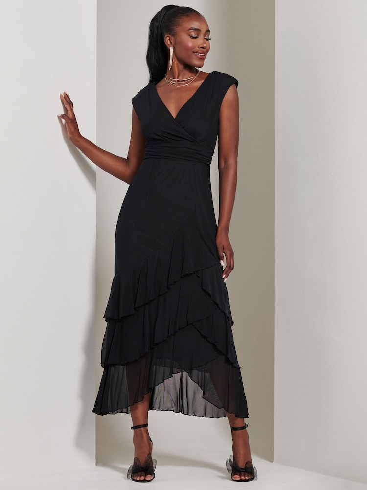 Jolie Moi Maxikleid mit Wickeloberteil, Rüschen und Netzstoff - Bild 6 von 6 Jolie Moi Maxikleid mit Wickeloberteil, Rüschen und Netzstoff - Bild 6 von 6