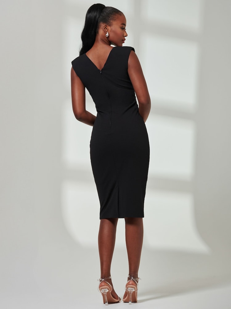 Negro - Vestido de tubo con corpiño cruzado Yiskah de Jolie Moi - Imagen 2 de 6 Negro - Vestido de tubo con corpiño cruzado Yiskah de Jolie Moi - Imagen 2 de 6