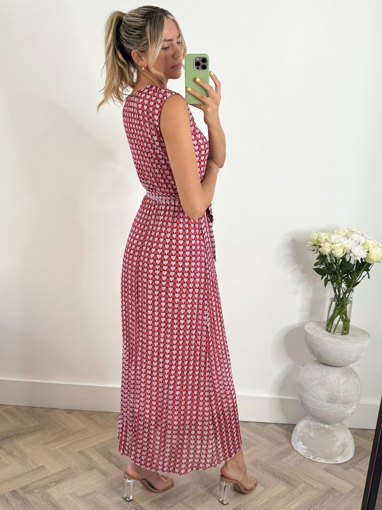 Jolie Moi Pink Front Tie Sleeveless Maxi Dress - Image 2 of 7 Jolie Moi Pink Front Tie Sleeveless Maxi Dress - Image 2 of 7