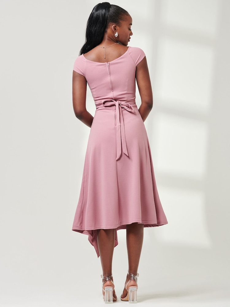 Jolie Moi Purple Isla Frill Midi Dress - Image 2 of 7 Jolie Moi Purple Isla Frill Midi Dress - Image 2 of 7