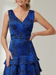 Jolie Moi Blue Tiered Hem Sleeveless Maxi Dress - Image 6 of 7