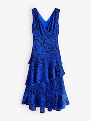 Jolie Moi Blue Tiered Hem Sleeveless Maxi Dress - Image 7 of 7