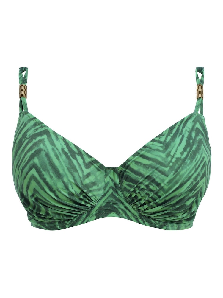 Fantasie Green Emerald Punta Mita Underwire Gathered Full Cup Bikini Top - Image 6 of 6