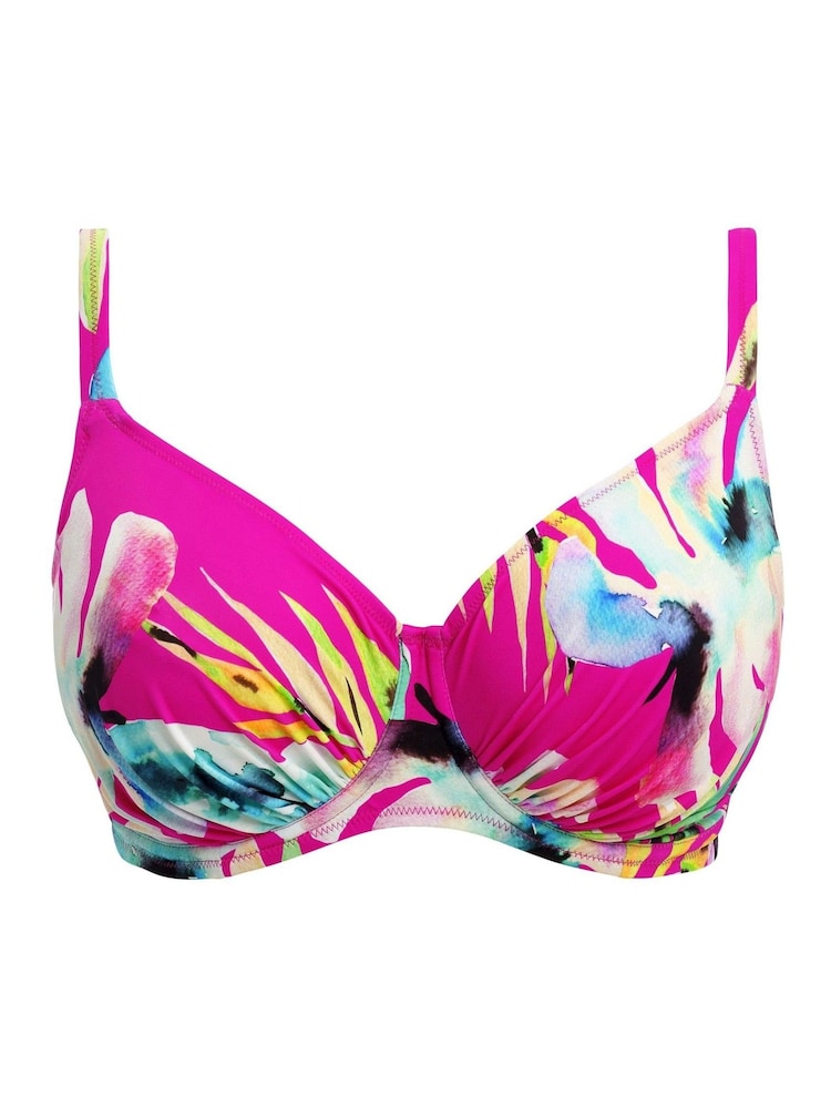 Fantasie Pink Peony Carabelita Underwire Gathered Full Cup Bikini Top - Image 6 of 6
