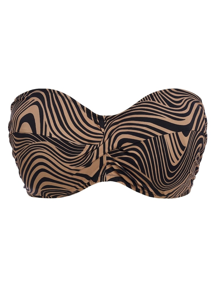 Fantasie Brown Underwired Bandeau Mocha Pemba Island Underwire Full Cup Bikini Top - Image 7 of 7