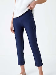 Roman Blue Turn Up Stretch Cargo Trousers - Image 4 of 5