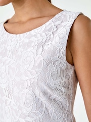 Roman White Lace Bodice Shift Dress - Image 2 of 5