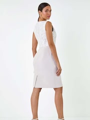Roman White Lace Bodice Shift Dress - Image 5 of 5
