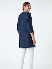 Roman Blue Lace Longline Formal Jacket - Image 3 of 5