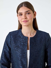 Roman Blue Lace Longline Formal Jacket - Image 4 of 5