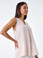 Roman Natural Plain Sleeveless Vest Top - Image 2 of 5