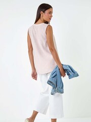 Roman Natural Plain Sleeveless Vest Top - Image 3 of 5