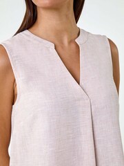 Roman Natural Plain Sleeveless Vest Top - Image 5 of 5