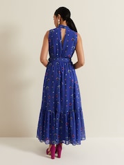 Phase Eight Blue Petite Sofia Print Maxi Blue Dress - Image 2 of 6