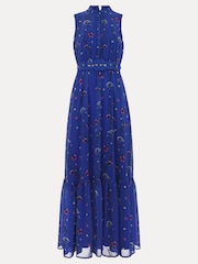 Phase Eight Blue Petite Sofia Print Maxi Blue Dress - Image 6 of 6