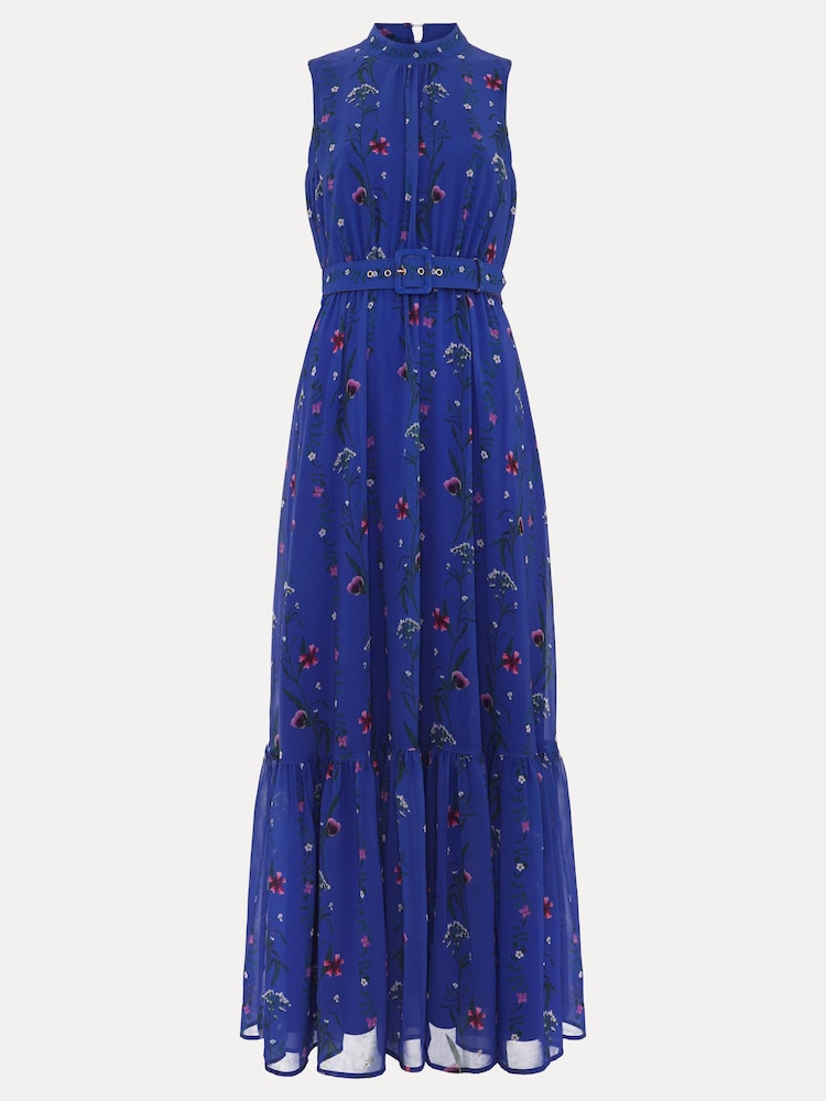 Phase Eight Blue Petite Sofia Print Maxi Blue Dress - Image 6 of 6