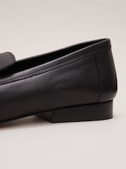 Phase Eight Black Leather Flat Loafers - Image 3 of 7