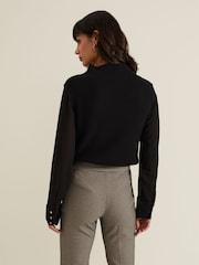 Phase Eight Black Ella Woven Sleeve Jumper - Image 2 of 7