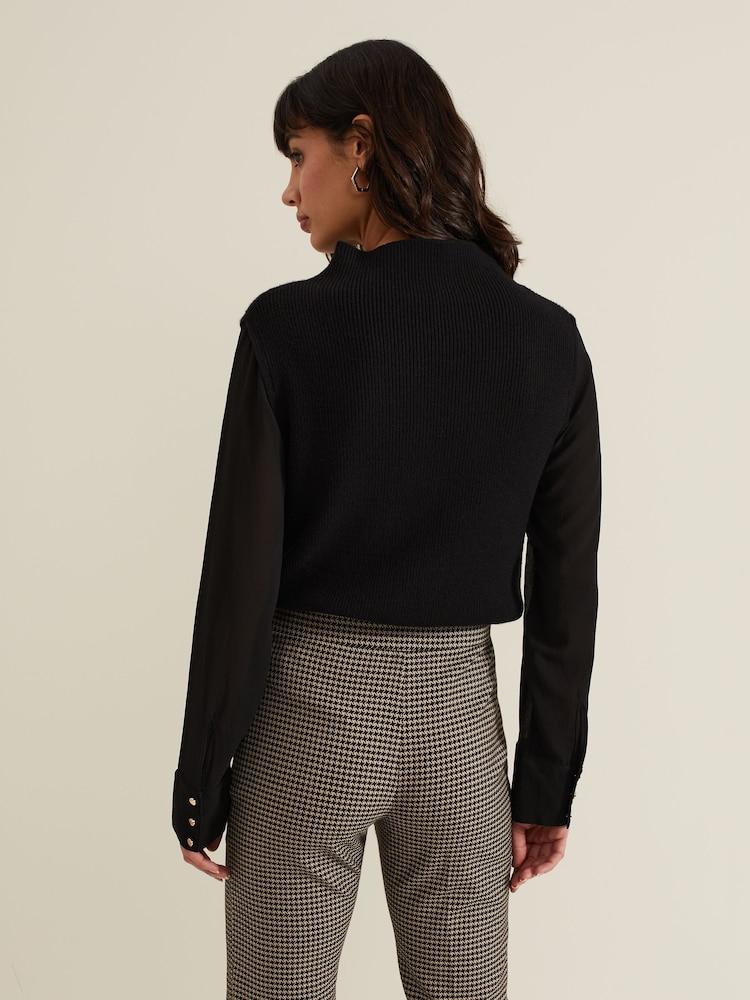 Phase Eight Black Ella Woven Sleeve Jumper - Image 2 of 7