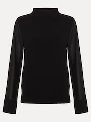 Phase Eight Black Ella Woven Sleeve Jumper - Image 7 of 7