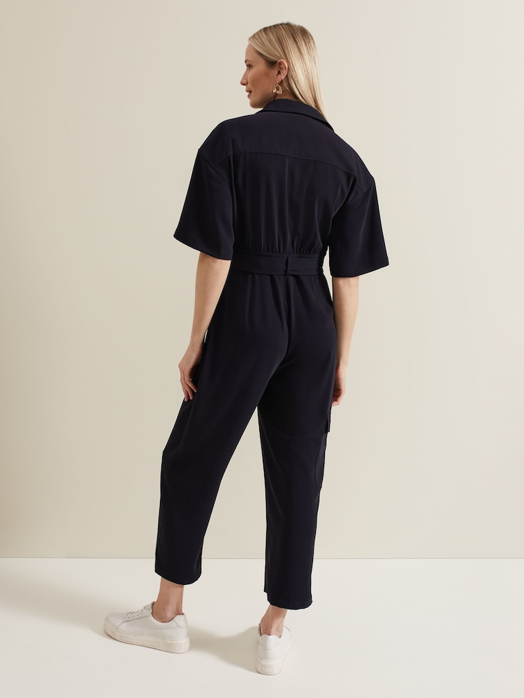 Phase Eight Blue Petite Tallulah Utility Jumpsuit - Image 2 of 7