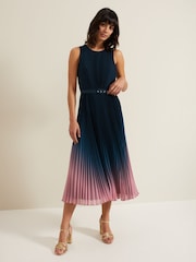 Phase Eight Black Petite Simara Printed Midi Dress - Image 1 of 6
