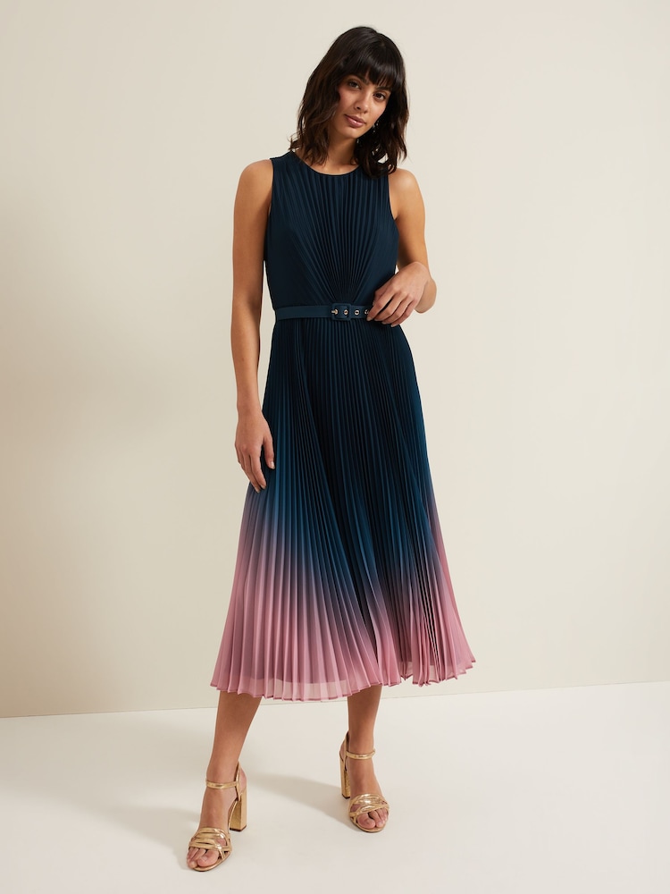 Phase Eight Black Petite Simara Printed Midi Dress - Image 1 of 6