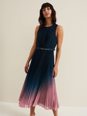Phase Eight Black Petite Simara Printed Midi Dress - Image 3 of 6