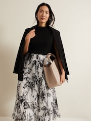 Phase Eight Black Sienna Floral Print Skirt - Image 5 of 6