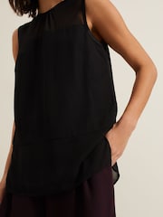 Phase Eight Black Marissa Mixed Media Top - Image 4 of 6