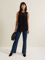 Phase Eight Black Marissa Mixed Media Top - Image 5 of 6